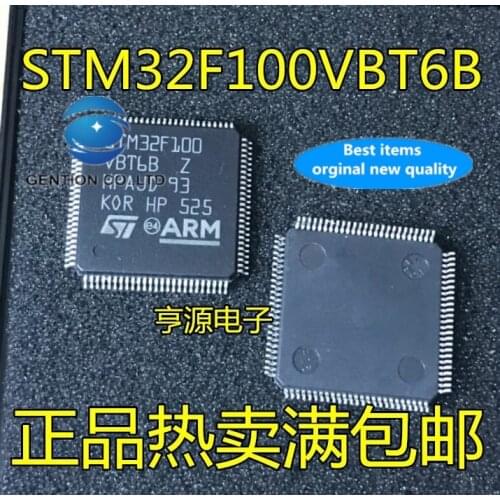 5PCS STM32F100 STM32F100VBT6B microcontroller chip new import original QFP100 in stock 100% new and original