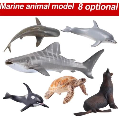 Marine animal model solid simulation shark whale dolphin Early childhood educational toys environmental protection decoration