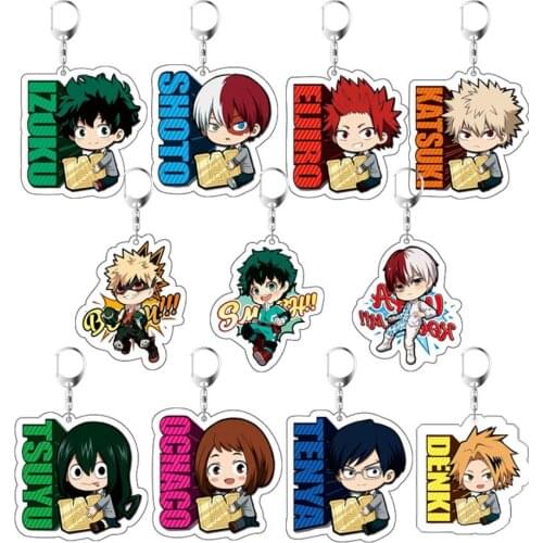 My Hero Academia Tsuyu Asui Midoriya Izuku Todoroki Shoto Acrylic Figure keychain Keyring Decoration Collection Model Toy