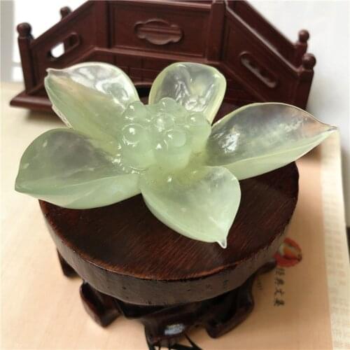 Natural xiuyu A jade Handcarved lotus jade flower green jade pendant jade necklace men pendants jewelry jade necklaces
