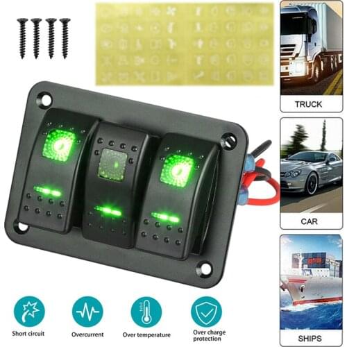 New Rocker Switch Panel Circuit Breaker LED Voltmeter Car Marine Boat 12V-24V