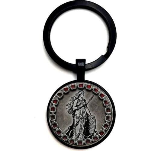 Men and Women Keychain Glass Cabochon Personality Charm Punk Dark Knight Fashion Key Ring Gift Jewelry