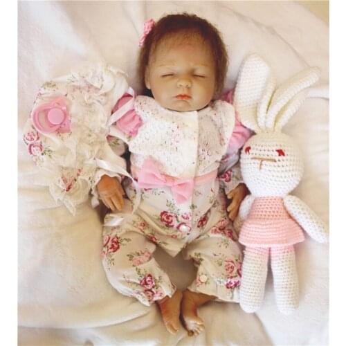 Adorable fake baby reborn dolls 48cm soft cloth body silicone reborn girl dolls children gift bebe doll reborn bonecas
