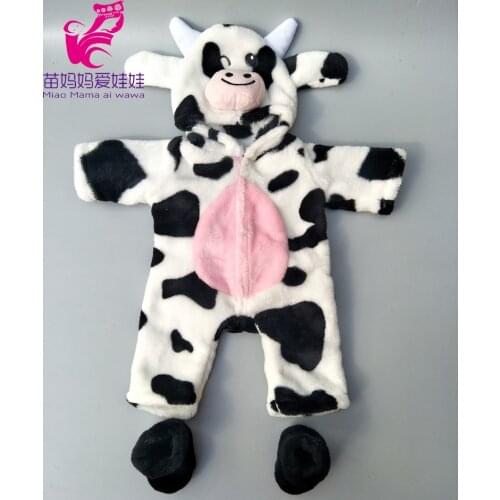 Doll clothes for 40 Baby doll boy clothes pants cute cartoon cow set for 17 inch dolcoat set
