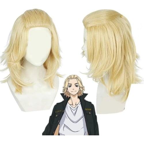 Anime Tokyo Revengers Manjirou Sano Cosplay Wig 50cm Heat Resistant Synthetic Hair Carnival Halloween Carnival Party + Wig Cap