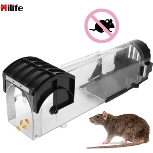 Plastic Reusable Smart Self-locking Mousetrap Household Mouse Catcher for Indoor Outdoor Garden Safe Firm Rodents Trap