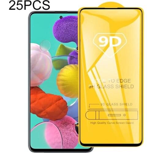 25 PCS For Galaxy A51 9D Full Glue Full Screen Tempered Glass Film