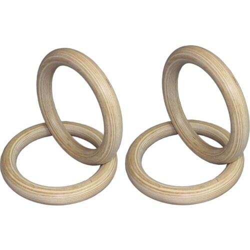 Portable 28mm Wood wooden ring kit Gymnastics Rings Gym Shoulder Strength Home Fitness Training Equipment U2JB