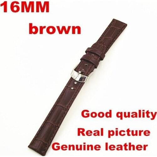 1pcs good quality 16MM genuine leather Watch band watch strap brown color- 8108