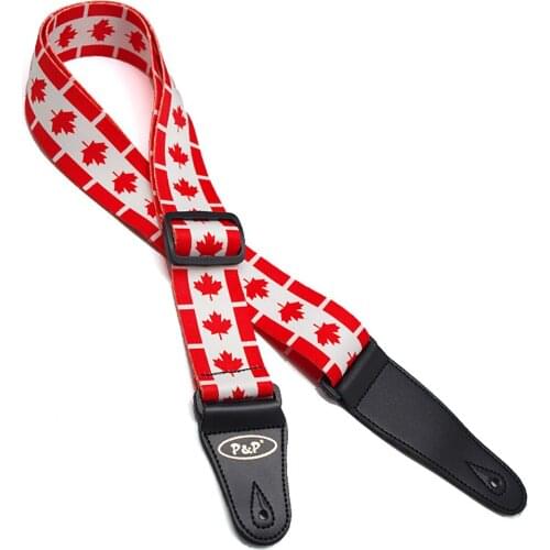 Canadian Flag Pattern Guitar Strap Electric Guitar Acoustic Guitar Folk Guitar Bass Strap