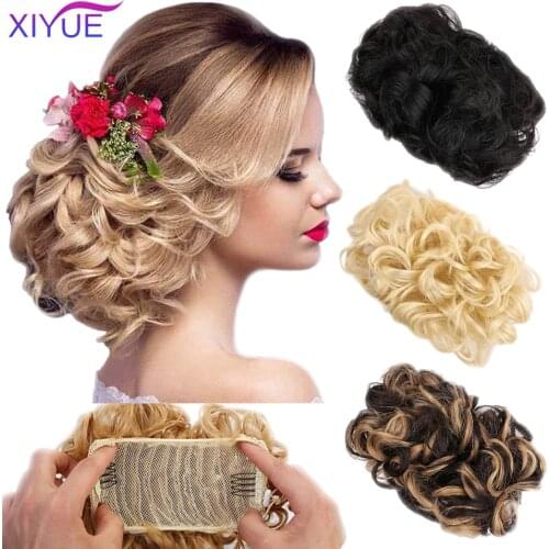 XIYUE Synthetic Chignon Messy Scrunchies Elastic Band Hair Bun Straight Updo Hairpiece High Temperture Fiber Natural Fake Hair