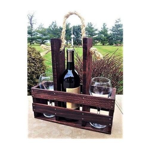 Handmade Decorative Wooden Wine Rack Wooden Wall Rack Wine Serving Wine Rack Cup Holder