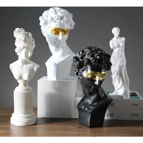 Nordic figure sculpture ornaments David plaster resin art living room TV cabinet wine cabinet desktop decoration home decoration