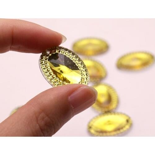 18x25mm 50pcs Oval Shape Sew on Rhinestone with 2 Holes Silver flatback Strass Crystal Rhinestone for Crafts garmetns decoration