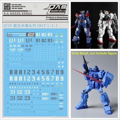 D.L high quality Decal water paste For Bandai RG 1/144 RX-79BD-1 / 2 / 3 EXAM Blue Destiny Unit Gundam UC29 DL113