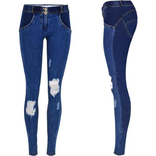 High Quality Spring Women Skinny Sexy Pencil Jeans Woman Low Waist Club Push Up Hips Jeans Snow Wash