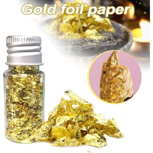 Gold Foil Baking Decoration Imitaition Gold Flake Siver Leaf Leaves Nail Beauty Rose Gold Gilding DIY Art Craft TS2