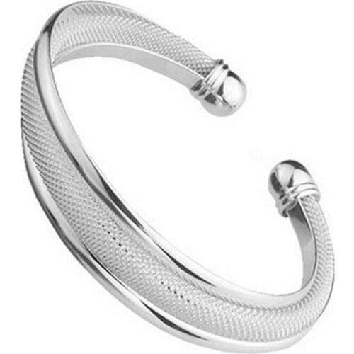 100% 925 sterling silver fashion hot sell ladies`bangle jewelry cheap female bangles wholesale drop shipping Christmas gift