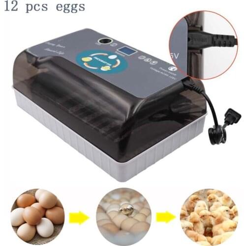 12 pcs Eggs Hot sale Egg Incubator Digital Fully Automatic Poultry Hatcher for Chickens Ducks farm tools