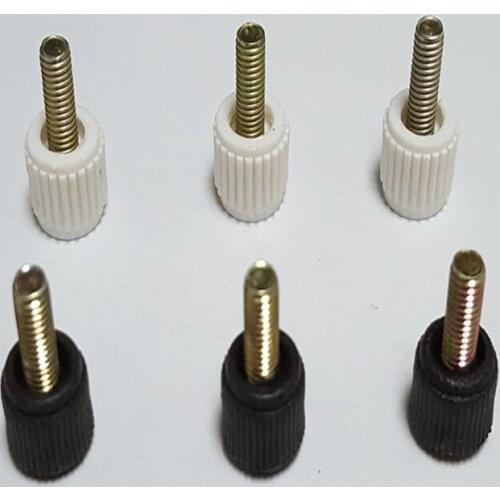 20pcs Black / white chassis plastic handle hand screwscrew head cross hand twist screw M4*8