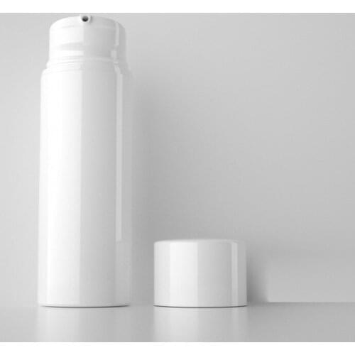 30/50/80/100/120/150ml white Empty vacuum airless press pump cosmetic bottles,travel shampoo Shower Gel Liquid soap container