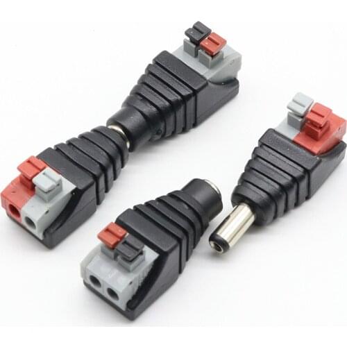 5pcs DC Male +5 pcs DC Female connector 2.1*5.5mm DC Power Jack Adapter Plug Connector for 3528/5050/5730 single color led strip