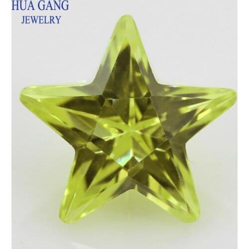 5A Apple Green Star Shape Brilliant Cut CZ Stone Synthetic Gems Cubic Zirconia For Jewelry Size 4x4mm