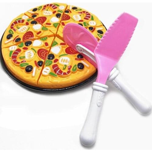 9pcs Kids Pizza Slices Toppings Dinner Kitchen Pretend Play DIY Pretend Play Fruit Cutting Birthday Cake Kitchen Food Toys Sets