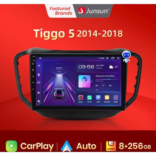 Junsun V1 Android 10.0 AI Voice Control 4G Carplay DSP Car Radio Multimedia Player GPS For Chery Tiggo 5 2014-2018 2din no dvd