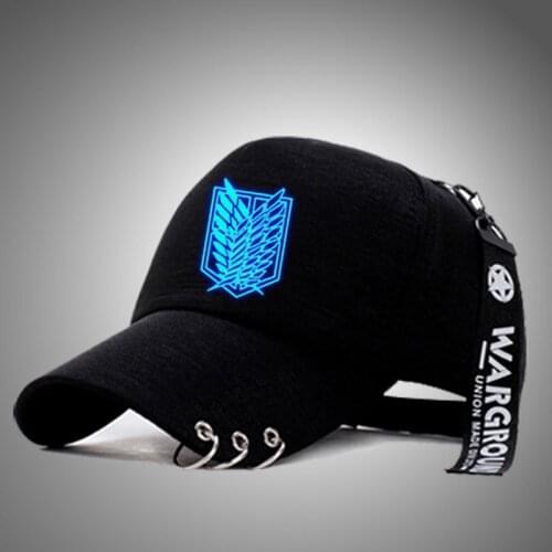 Hot Anime One Piece Attack on Titan Cosplay Hat Naruto Luminous Men Women Baseball Cap Unisex Fashion Sun Hats Glowing