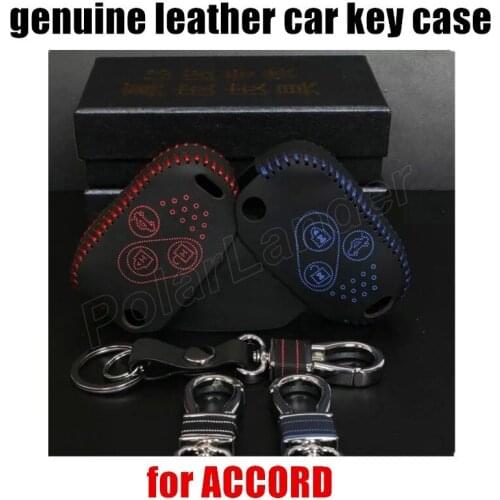 Only Redhigh quality car key case sewing Hand car key cover case Genuine quality leather fit for HONDA ACCORD CITY