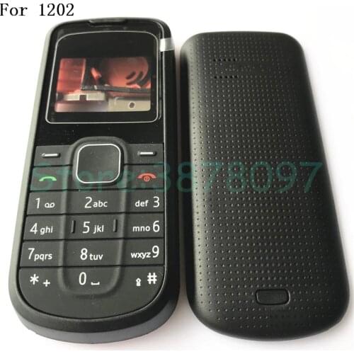 Original For Nokia 1202 New Full Housing Case Cover Front Frame With KeyBoard Display Glass+Middle Frame+Back Cover With Logo