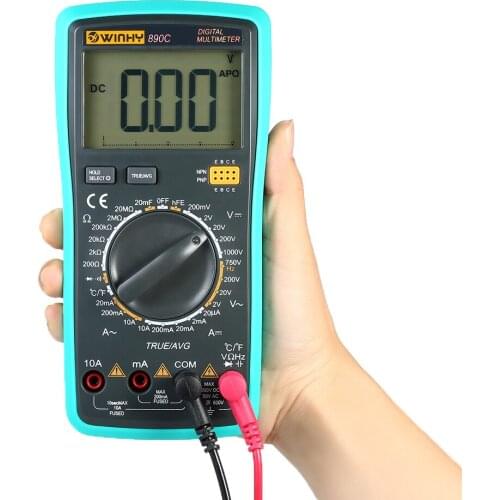 Digital multimeter True RMS tester electric instrument Temperature Detector DC/AC Voltage Current Capacitance Resistance Diode