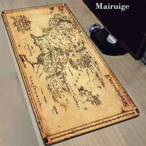 Mairuige Old Map Gaming Lockedge Mouse Pad Gamer Computer Non-slip Rubber Mausepad Large Desk Keyboard Mice Mat 40x90cm 30x80cm