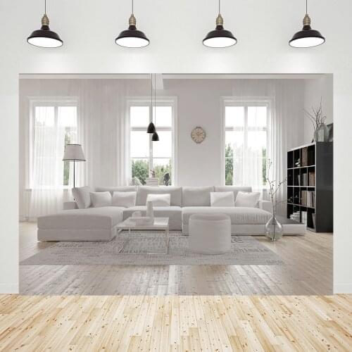 Interior Living Room White Curtains Photographic Backgrounds Backdrops for Children Portrait Family Video Photocall Photo Studio