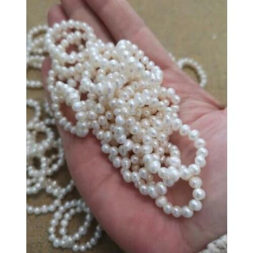 Natural White Pearls Ring Stretch Pearl ring Potato ring Hand-made rings Real Freshwater ring 10pcs/lot