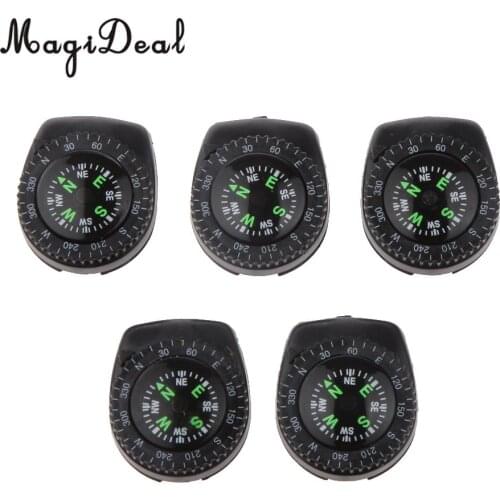 MagiDeal 5pcs Set Outdoor Hiking Travel Removable Mini Watchband Compass Navigation for Travell Hunting Accessories