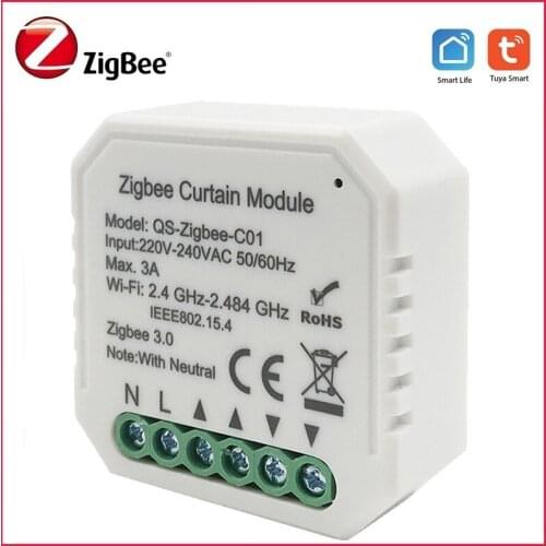 Tuya Zigbee Curtain Switch Module For Roller Shutter Blind Motor Timer Smart Life APP Remote Control Support Alexa Google Home