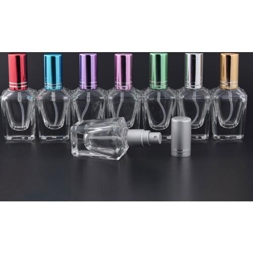 MUB - Fashion 15ml Mini Glass Bottles Perfume Atomizer Aluminum Pump Spray Refillable Perfume Bottles Empty Cosmetic Container