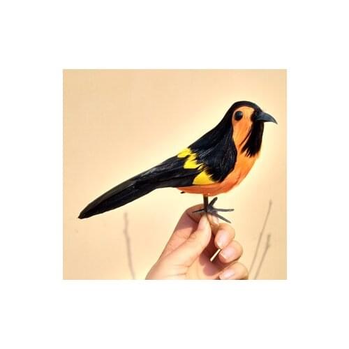 New simulation black bird model toy plastic & furs Magpie gift about 16cm 1043