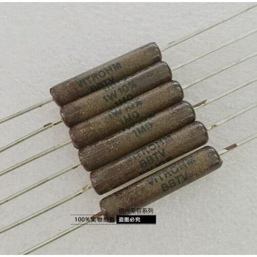 Original new 100% metal film resistor 1MO 1W 1000KR brown fever thick copper foot resistance 32*6mm (Inductor)