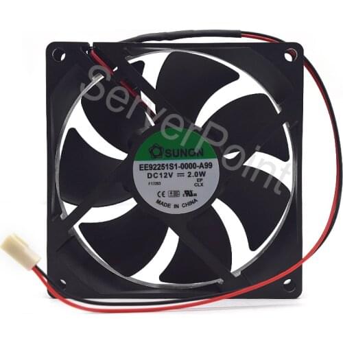 Original For EE92251S1-0000-A99 DC 12V 2.0W 90x90x25mm Server Cooler Fan
