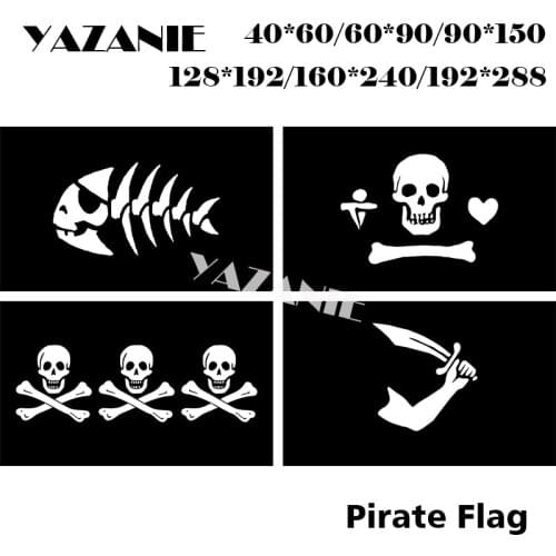 YAZANIE Any Size Custom Skull Pirate Flag of Stede Bonnet Pirate Fish Flag of Christopher Condent Pirate Flag of Thomas Tew