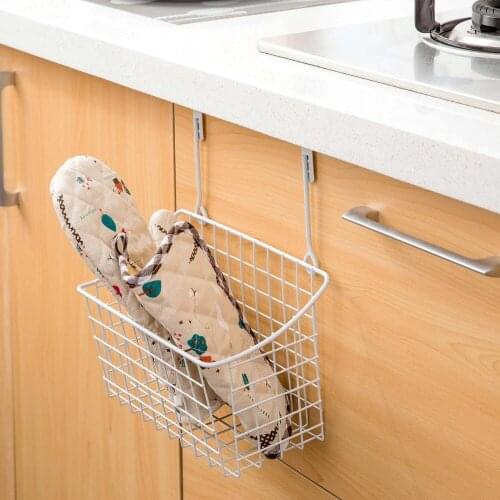 Hot Iron Kitchen Cabinet Hanging Storage Basket Spice Rack Sundries Holder Storage Shelf Door Hanger Kitchen Organizer