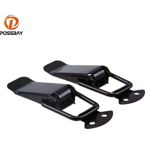 POSSBAY 1Pair Universal Security Hook Lock Clip Kit Bumpers Black Quick Release Hook Lock Clip for Racing Car Truck Accessories