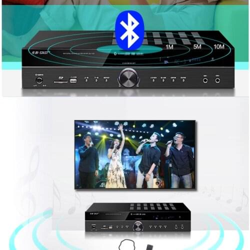 KYYSLB 220V 550W 5.1 Su-122 AV Bluetooth Amplifier Fiber Coaxial Professional Home Theater Fever HIFI High Power Audio Amplifier