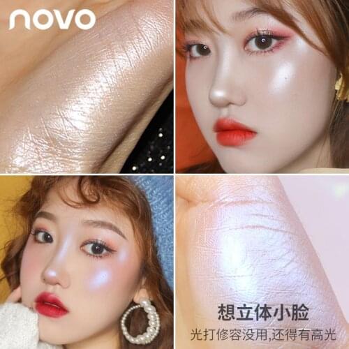 Novo highlighter powder cake stereo brighten skin color trim tray silhouette Pearl champagne nasal shadow beginners