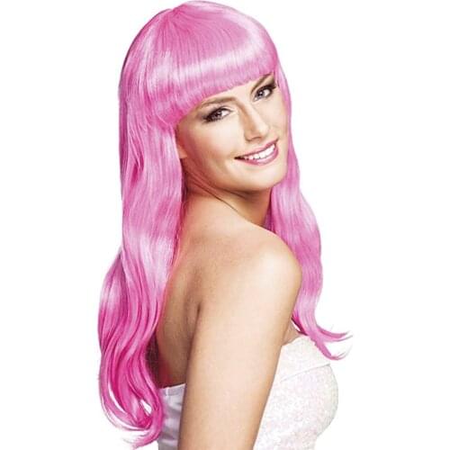Powder Pink Long Party Wig 434835738