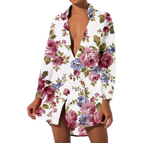 CJLM Flowers Leaves Shirt Top Women Lady Shirts Casual Classic Fashion Pink Blue Hawaiian Shirt Girl Wholesale Purchasing 3D 3XL