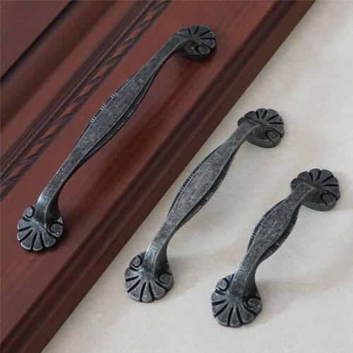 2.5'' 3.75'' 5'' Vintage Dresser Pull Rustic Drawer Pull Handle Kitchen Cabinet Handles Door Pulls Knobs Antique Silver Black